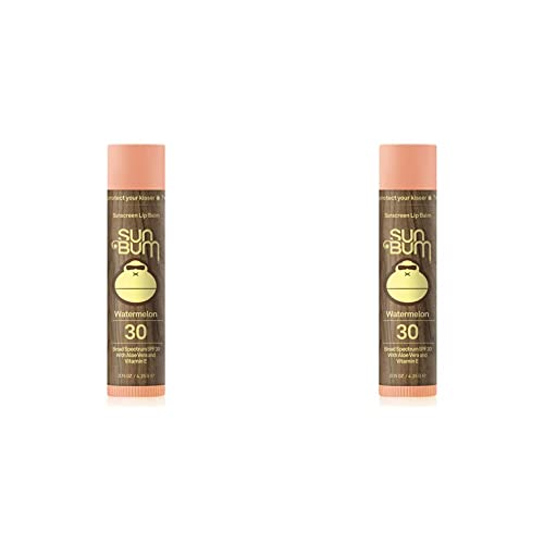Sun Bum Spf 30 Sunscreen Lip Balm | Vegan And Cruelty Free Broad Spectrum Uva/Uvb Lip Care With Aloe And Vitamin E For Moisturized Lips | Watermelon Flavor |.15 Oz (Pack Of 2) #TOP30