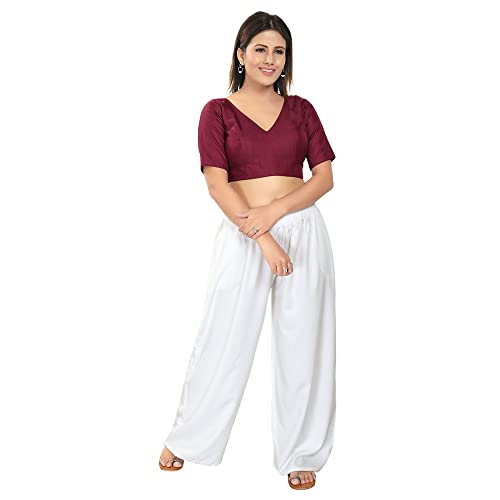 Image of Vamas Women's Silk Padded Self Design Half Sleeve Readymade Saree Blouse (VFJ-140)