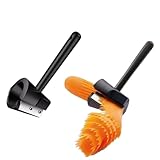 Générique 4 Stück Gemüseschneider, manuell, Spiralschneider, Spiralschneider, Blumenrolle, Trichter, Spirale, für Obstsalate, westliche Essteller