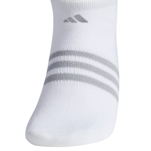 Adidas Women's Superlite No Show Socks (6-Pair), White/Clear Onix Grey/Black, Medium #TOP3