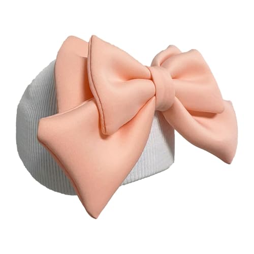 Aosekaa Bow Ski Helmet Cover Ski Helmet Decoration Cartoon Cute Decorative Single Board Double Board for Adults Kids Warm Cap Decor, White Hat Pink Bow