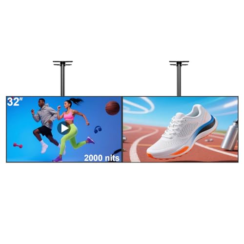 Image of 32inch Digital Signage, 2000nits High Brightness Advertising Display, Slim Fit Frameless LCD Monitor, CMS Remote Publishing, 24 /7 Operation, Smart Split Screen Play, HDMI /USB /WiFi