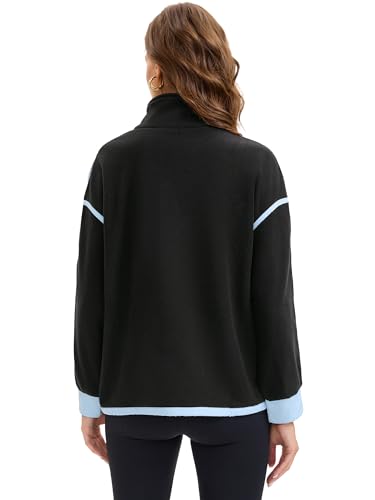 Fleece Pullover for Women Half Zip Sweatshirt Oversized Jacket with Pockets Warm Fuzzy Sweater Fall Fashion4