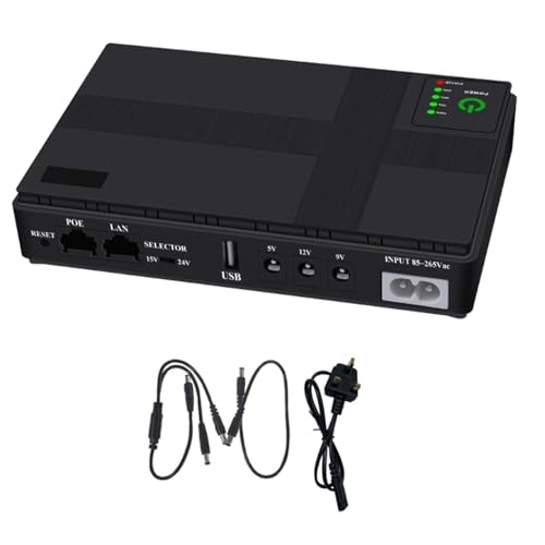 XIAOCLI 10400 mAh Mini UPS portátil 5V, 9V, 12V Fuente de alimentación ininterrumpida Multipropósito Mini UPS Batería de Respaldo for cámara IP WiFi(10400 mAh UK 2A 01)
