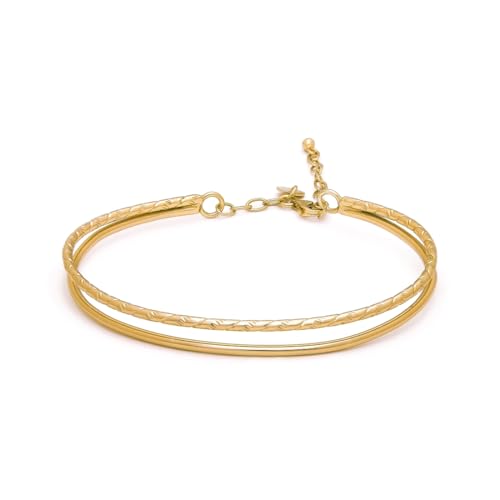 925 Silver Double Circular Bracelet with Stamp