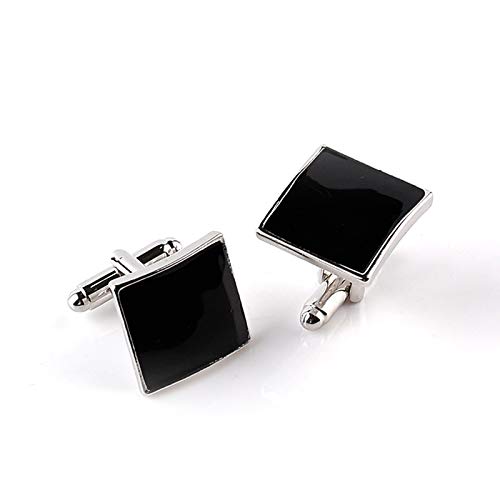 Mancuernillas cuadradas negras para hombre miniatura 6
