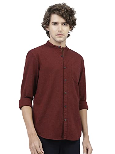Image of KETCH Men Cotton Slim Fit Solid Full Sleeve Shirt