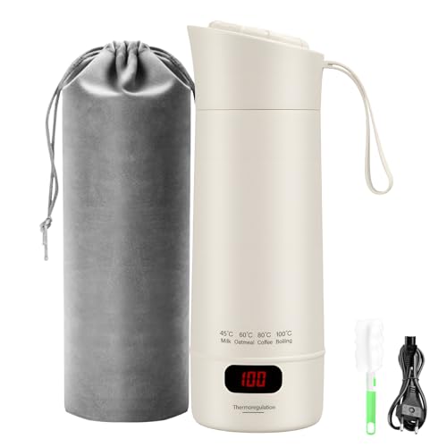 Hervidor de agua, taza de agua eléctrica de 400 ml, vaso calefactor de 220 V, revestimiento de acero inoxidable 304, 4 niveles de temperatura ajustables, apagado automático, hervidor de agua de viaje Hervidor de agua, taza de agua eléctrica de 400 ml, vaso calefactor de 220 V, revestimiento de acero inoxidable 304, 4 niveles de temperatura ajustables, apagado automático, hervidor de agua de viaje