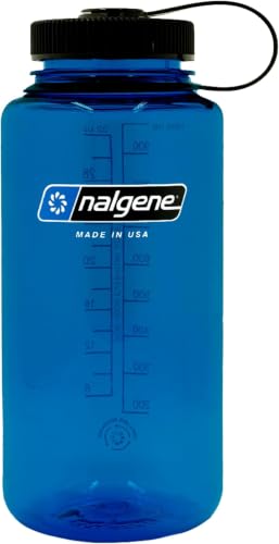 Image of Nalgene 32 oz Wide Mouth Water Bottle | BPA-Free, Durable & Leak Proof, Lightweight Bottle for Hiking & Gym, Work-& Travel, Slate Blue (Pack of 6)