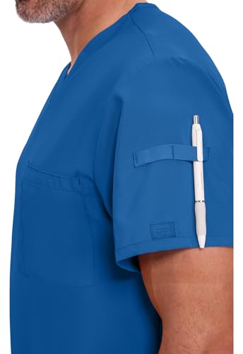Image of Dickies EDS Essentials Scrubs for Men V-Neck 360 Stretch Medical Scrub Top | Relaxed Fit, 2 Pocket Design, 360 Stretch, Moisture Wicking Fabric, Durable Construction, Side Vents, Easy Care