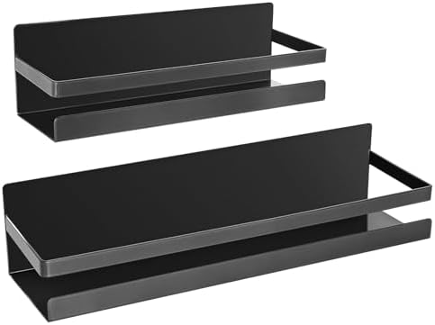 Uten Large Spice Rack for Refrigerator, 2 Pack Strong Magnetic Shelves, Moveable Fridge Organizer, Perfect Space Saver