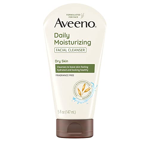 Aveeno Daily Moisturizing Facial Cleanser With Soothing Non-Gmo Oat, Hydrating Face Wash For Soft & Supple Skin, Free Of Parabens, Sulfates, Fragrance, Dyes & Soaps, 5 Fl. Oz #TOP17