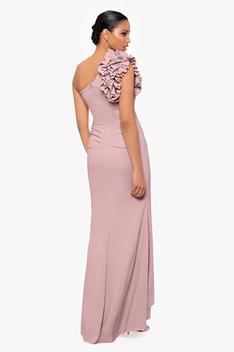 Xscape Women's Long One Shoulder Ruffle Scuba Crepe Dress (Standard & Petite)3