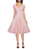 GownTown Womens Dresses Party Dresses 1950s Vintage Dresses Swing Stretchy Dresses Pink, Large