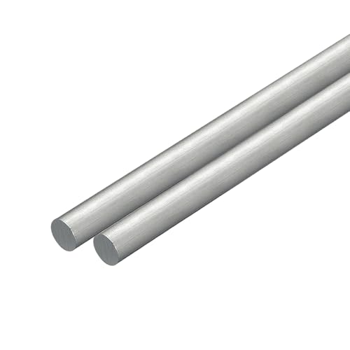sourcing map 2 varillas redondas de aluminio de 16 mm de diámetro, 153 mm de largo, barra redonda de aluminio 7075 sólida para construcción industrial, manualidades