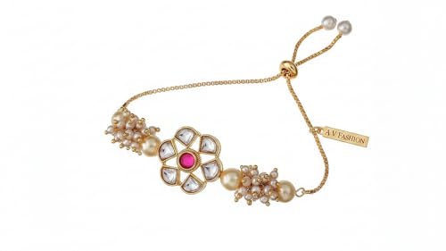 Image of Elegant Traditional Gold Plated /Rakhi Combo Of 1 Piece for Men and Women /brother /sister /bhabhi Kundan Stone combo set (Same as Shown In Image)