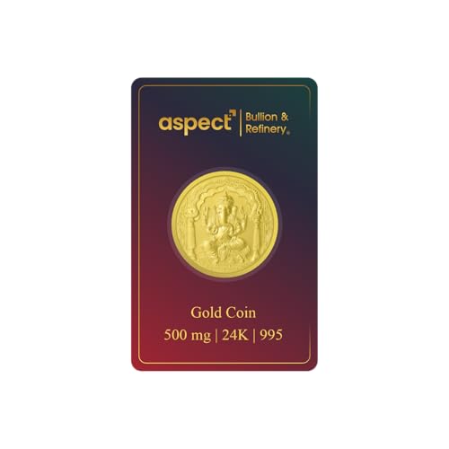 Image of ASPECT BULLION 500 Milligram Yellow Gold Coin 24kt (995) Pure Gold
