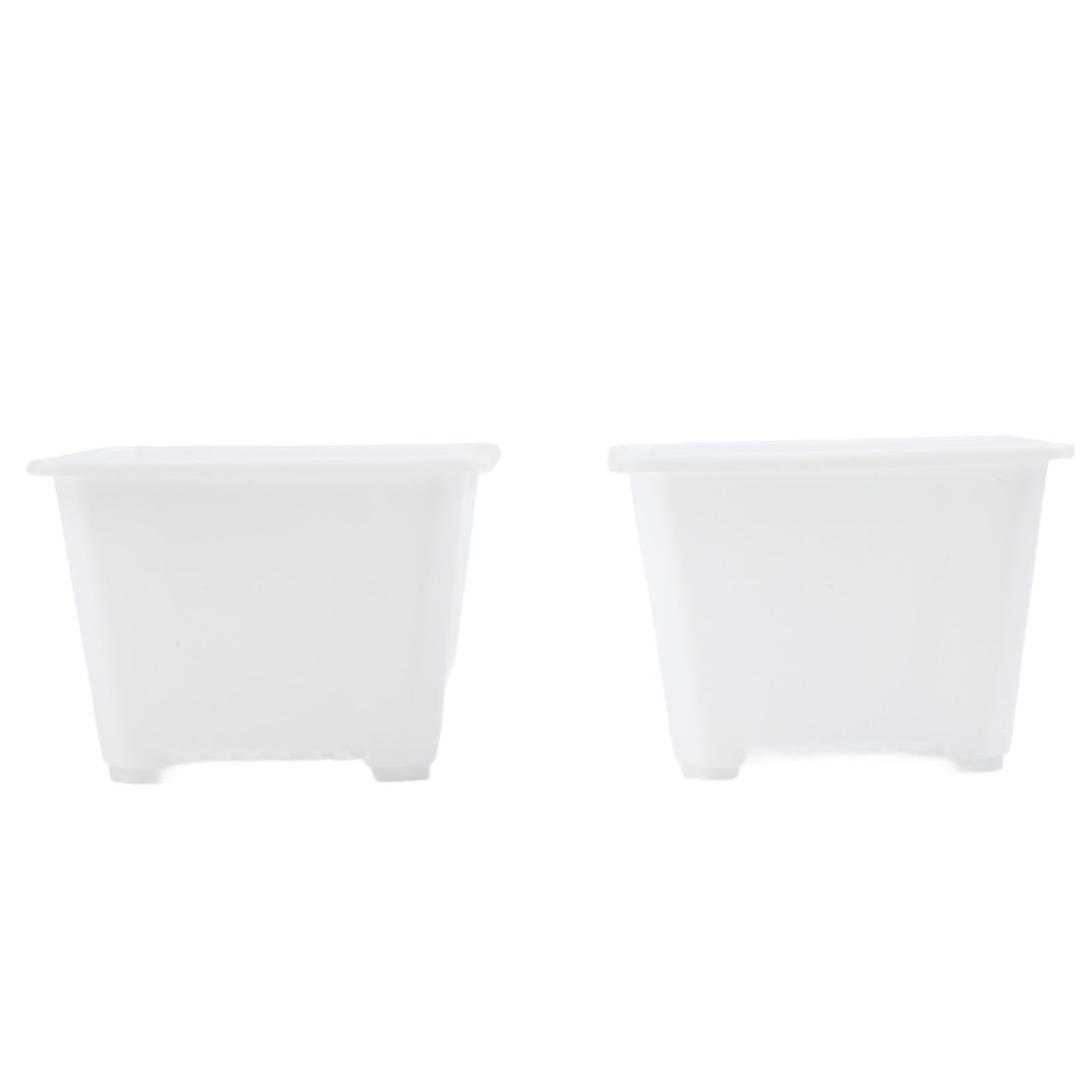Pots de fleurs carrés plastique anti-pourriture des racines blanc 8cm lot de 20
