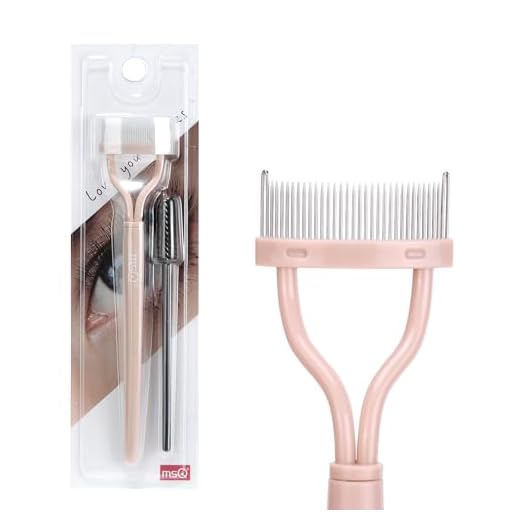 Eyelash Separator Eyelash Comb Lash Separator Tool MSQ Mascara Brush Eyelash Brush Separator Mascara Comb Arc Designed Mascara Applicator With Cover Naked Pink (1PCS)