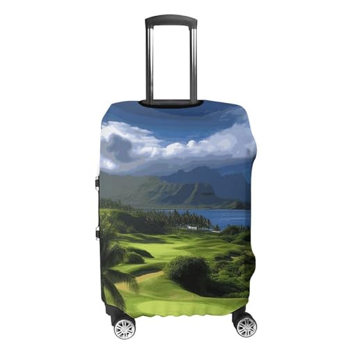 Carry on Luggage Cover Scenic Hawaii Golf Tropical Suitcase Covers for Luggages Tsa Approved Travel Luggage Sleeve Protector Elastic Suitcase Protector Anti-Scratch Washable Fits 19-30 Inch Case -L4