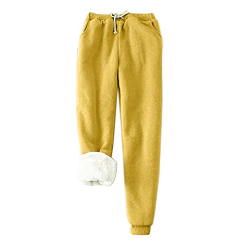 Pantalones deportivos con forro grueso para mujer, pantalones deportivos de forro polar de cintura alta para mujer, pantalones casuales sueltos, pantalones anchos de forro polar, pantalones deportivos