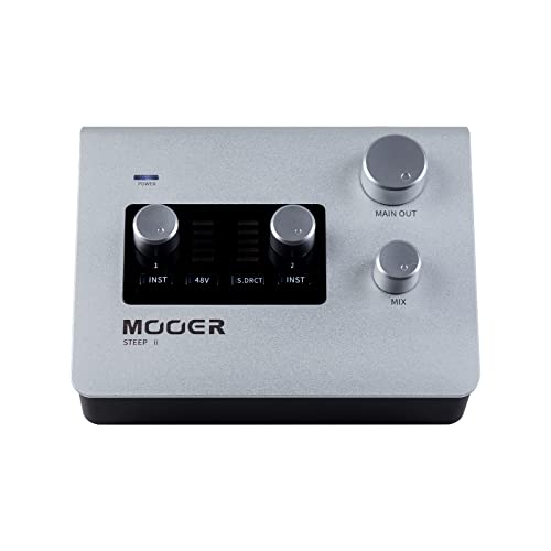 Mooer Steepⅱ Multi-Platform Audio Interface For Professional Recording, Midi In/Out Stero Soud With 24Bit/192 Khz Audio Ports, Support Professional App Software #TOP5