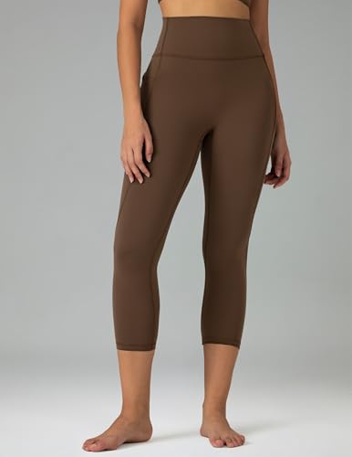 Image of Colorfulkoala Dreamlux No Front Seam Capri Leggings with Pockets for Women - High Waisted 21 inch Buttery Soft Yoga Pants