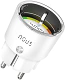 Tasmota Steckdose NOUS A1T, Kleinste Wlan ESP8266 smart plug, 10A mini wifi steckdosen mit stromverbrauch stromzähler, zeitschaltuhr, Kompatibel mit Alexa, Google Home Assistant, Domoticz, MQTT, 2.4G