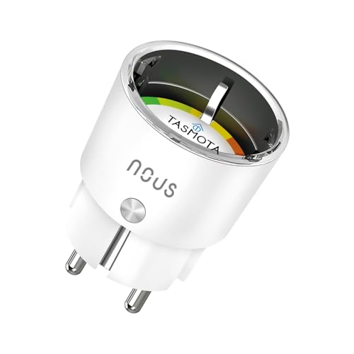 Tasmota Steckdose NOUS A1T, Kleinste Wlan ESP8266 smart plug, 10A mini wifi steckdosen mit stromverbrauch stromzähler, zeitschaltuhr, Kompatibel mit Alexa, Google Home Assistant, Domoticz, MQTT, 2.4G