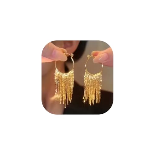 Sparkly Tassel Drop Earrings for Women Delicacy Linear Dangle Statement Earrings Long Fringe Chain Chandelier Earrings Party Wedding Jewelry Gifts