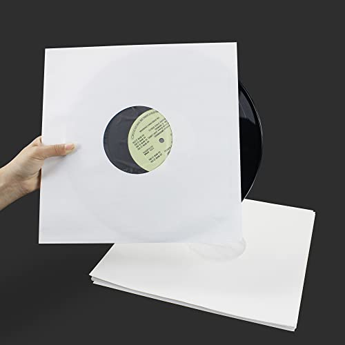 20 Inner Sleeves For Vinyl Records,Poly Lined Paper Protective Lp Vinyl Record Sleeves (90 Gsm White Kraft Paper) Provide Your Lp Collection #TOP3