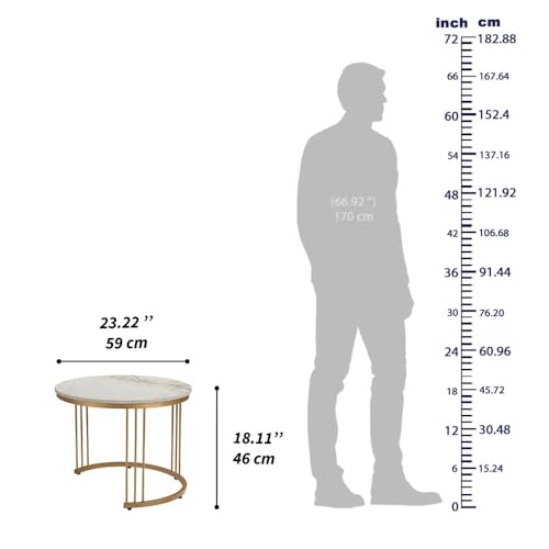 Image of Wakefit Center Table | 1 Yr Warranty | Coffee Table for Living Room Wooden, Tea Table for Living Room Wooden, Sofa Table, Free Installation from Brand, Modern Multi-Functional & Wobble-Free(Frappe)