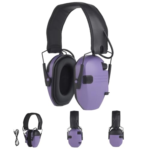 TACWJDM Tactical Headset Electronic Ear Protection Ear Muffs Headphone Foldable Lightweight Hearing Active Protection(Pu)