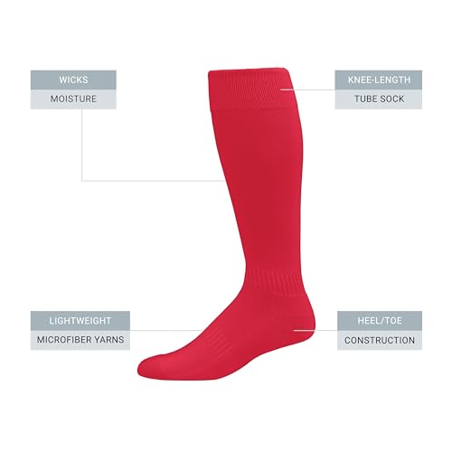 Augusta Sportswear Standard Elite Multi-Sport Socks, Red, Medium2