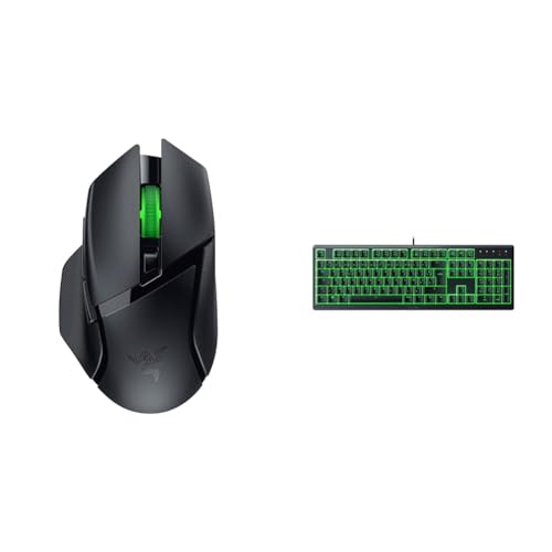 Razer Basilisk V3 X Hyperspeed - Souris Gaming sans Fil Noir & Ornata V3 X - Clavier Gamer à Profil Bas Clavier AZERTY | Noir