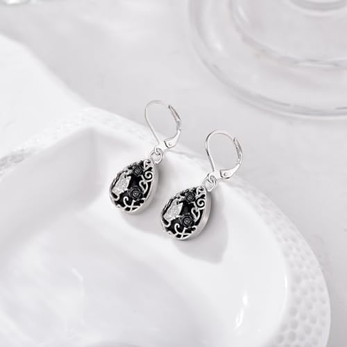 Hummingbird/Butterfly/Dragonfly black Onyx Dangle Earings for Women4