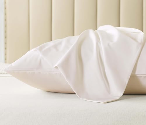 WhatsBedding Standard Size Pillowcases Set of 2, 20x26 Cotton Pillow Case with Envelope Closure, Soft & Breathable Pillow Covers for Bed, Beige