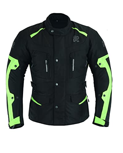 RAXUS EDGE CHAQUETA DE MOTO HOMBRE INVIERNO 3/4 IMPERMEABLE Homologada CE (FR/ES, Letras, XXL, Regular, Regular, Fluor)