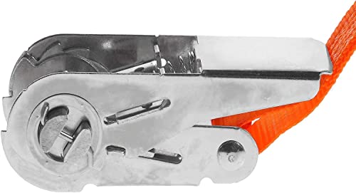 Foto von 4 Stück 800kg 6m Spanngurte mit Ratsche 1 teilig einteilig Zurrgurte Ratschengurte 25mm orange 800 daN 0,8t