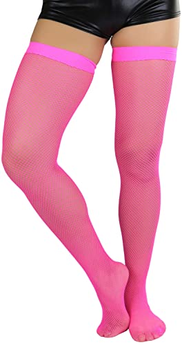 Image of ToBeInStyle Women's Fine Classic Fishnet Thigh High Stretch Nylon Novelty Stockings