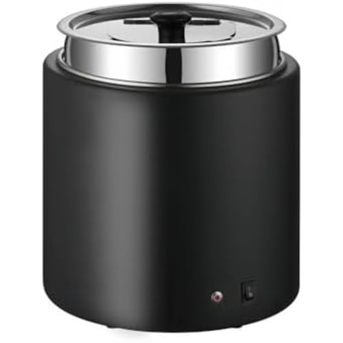 Aoasious 【10L 大容量】温度調整機能付き 業務用スープウォーマー|大家族・レストラン向け 保温ジャー|ビュッフェ キッチン用品 ブラック (ブラック)