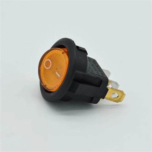 Interruptor redondo SPST 6A 250V para automoción con luz verde de 4 clavijas 6