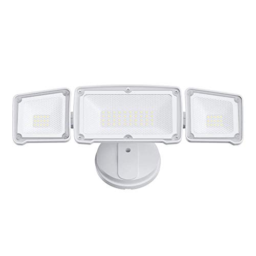 GLORIOUS-LITE Dusk to Dawn Security Light with 3500LM, 35W Flood Lights Outdoor, IP65 Waterproof & ETL Listed, 5500K White Light, Adjustable 3 Heads Wall Exterior Light for Garage, Backyard,Patio