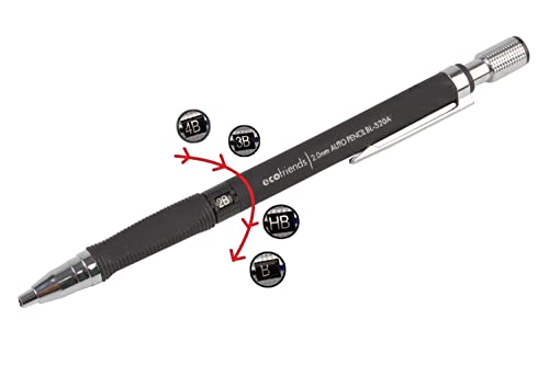 Image of deziine�2.0mm Mechanical Auto Pencil + Lead Box (5 Leads) - Body Color Black