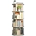 Bibliothèque Etagere De Rangement Rotation Haute Capacité Multicouche Étagère À Livres, pour Bureau en Quinconce Support De Stockage De Fichiers, Facile À Installer