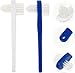 Supvox 2PCS Double Sided Denture Brush | Extra Soft Bristles T-Shaped Cleaning Brush for Dentures, Retainers & Night Guards | White & Blue