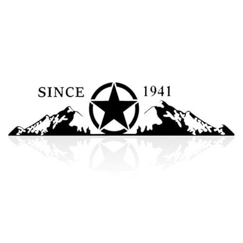Image of Car Dashboard Decal Glove Box Sticker Mountain Scene Vinyl Passenger Seat Sticker Gloss Black Compatible with 2018-2023 Wrangler JL JLU Gladiator JT (Star)