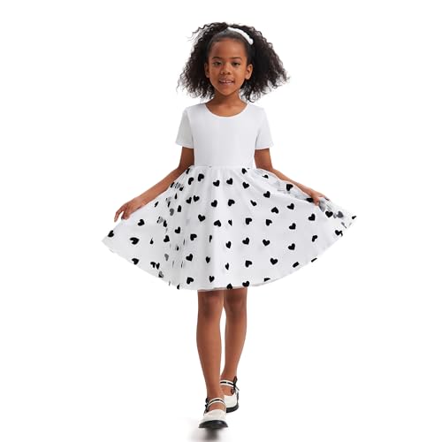 Toddler Girls Sweet Dress Short Sleeve Dresses Kids Cute Leisure Daily Dresses Summer Solid Color Party Dress 2-13 Years
