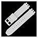 MEILUGANG Mode-Silikon-Uhr-Band-Fit for Swatch Suib400 Suik400 1. 8mm Zubehör Elastisches langlebiges Anti-Scratch-Ersatz-Handgelenkband Herrenuhrband (Band Color : White)