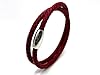 KAROO EARTH JEWELLERY Mens Leather Wrap Bracelet With Strong Stainless Steel Magnetic Clasp - Genuine Leather | 5mm Braided Leather Double Wrap Men's Premium Bracelet (Red, 21cm (Average Wrist)) #1